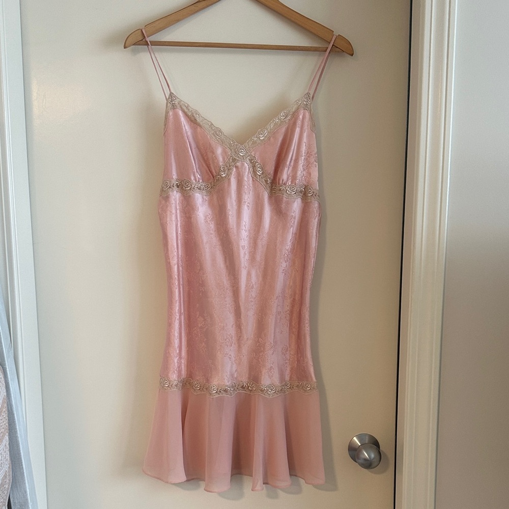 Vintage Pink Slip with Lace Trim